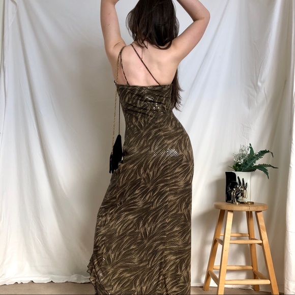 SOLD | 90s reptile strappy maxi dress - Picture 3 of 4